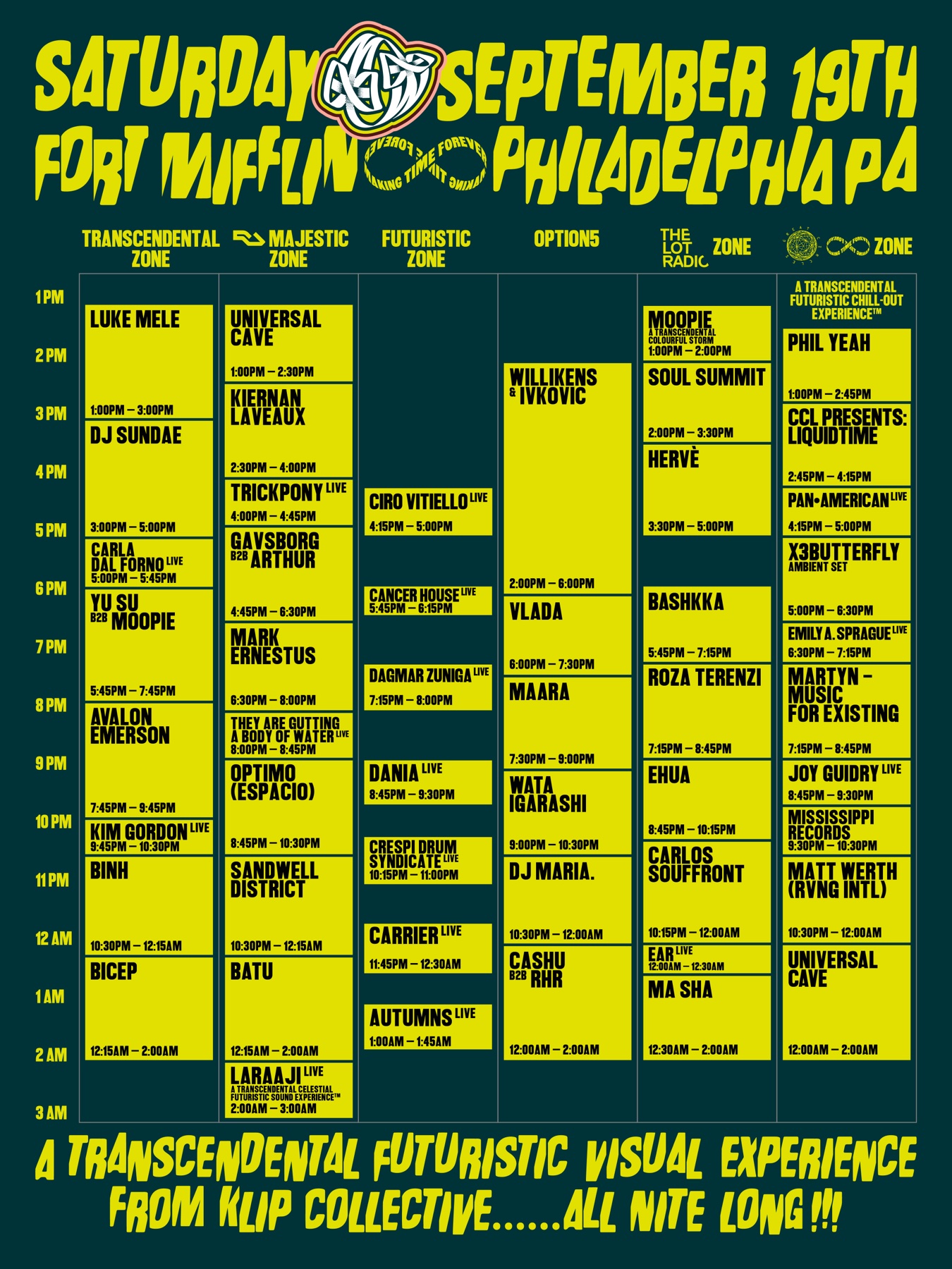 Making Time ∞ schedule — Saturday September 19th
