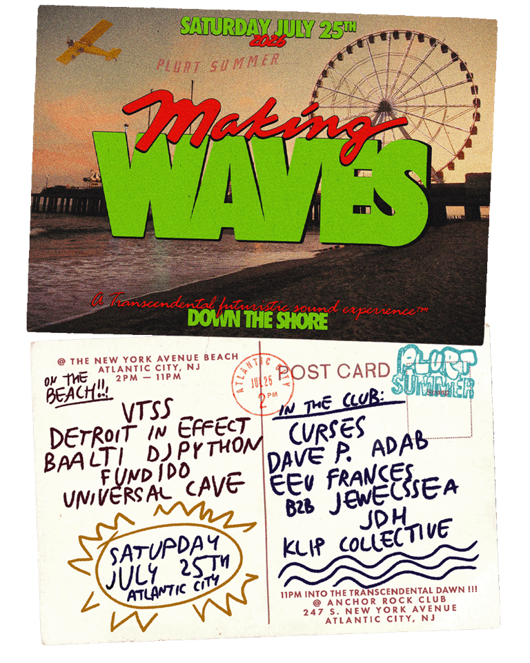 Making Waves — a Making Time TRANSCENDENTAL futuristic sound experience DOWN THE SHORE, Saturday July 25th 2026 on the New York Avenue Beach in Atlantic City, NJ